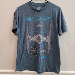 Star Wars  Tie Fighter Special Forces T Shirt  Heather Blue  Size Medium